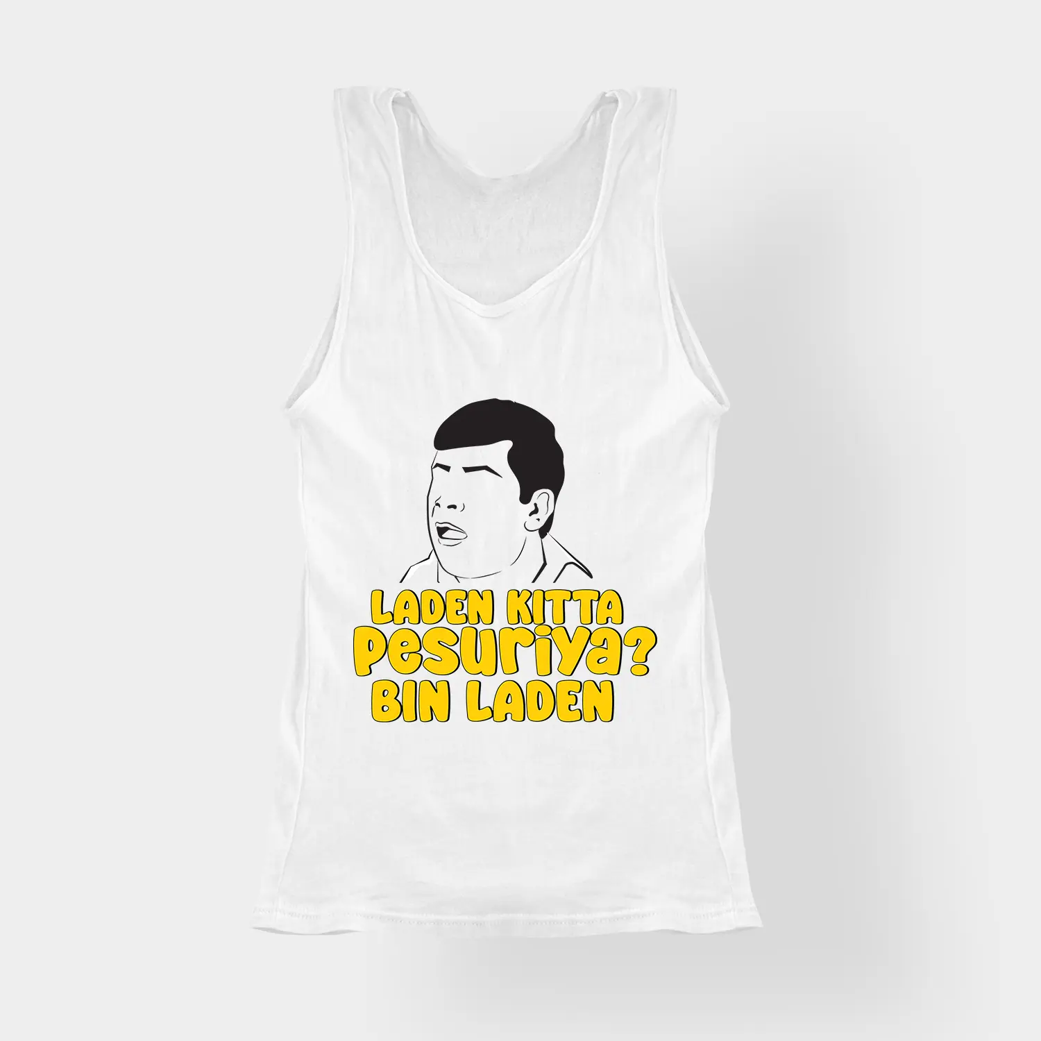 Laden Kitta Pesuriya, Bin Laden Women's Tank Top in White Color