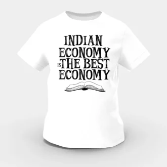 Indian Economy Is The Best Economy Girls Round Neck T-Shirt in White Color