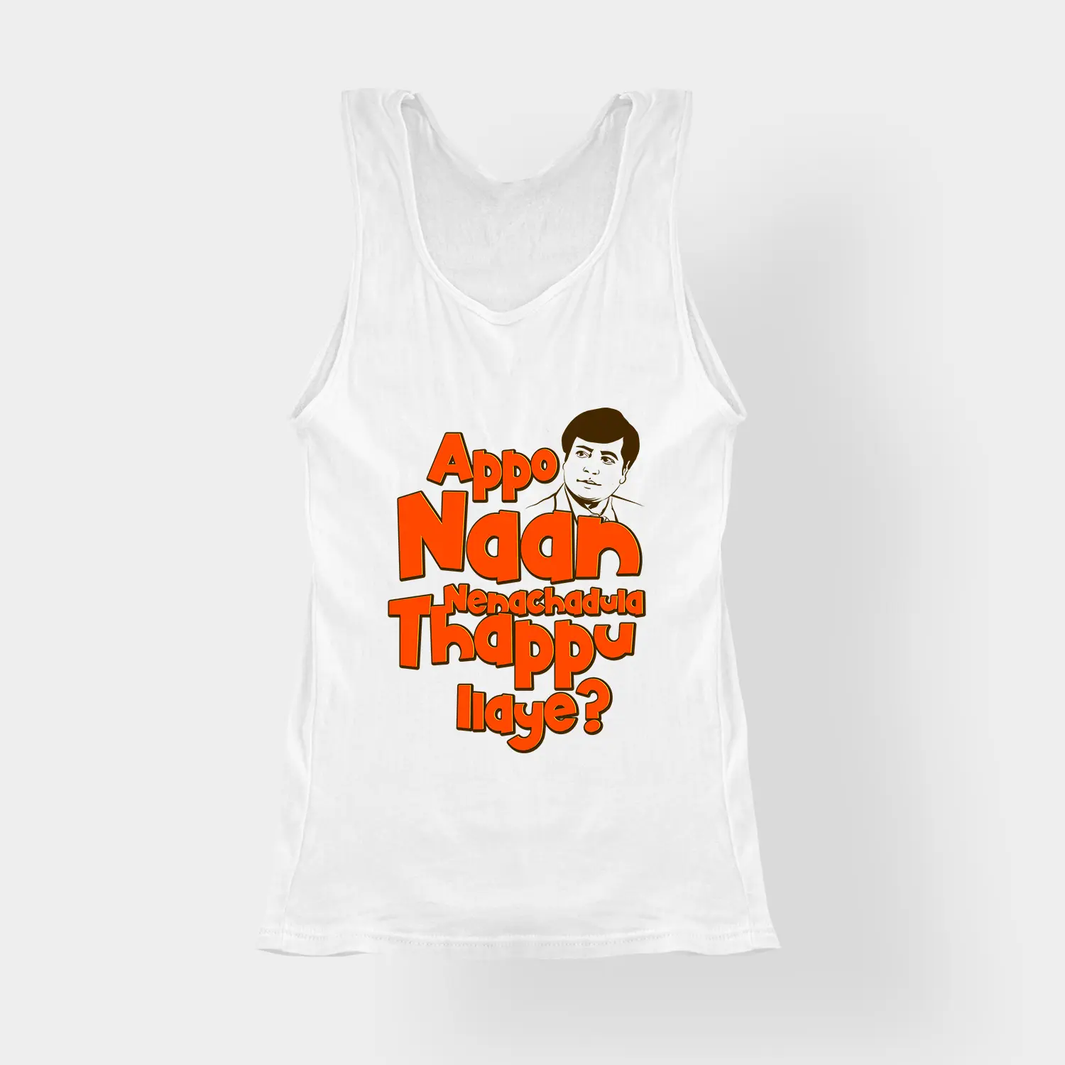 Appo Naan Nenachadula Thappu Ilaye Women's Tank Top in White Color