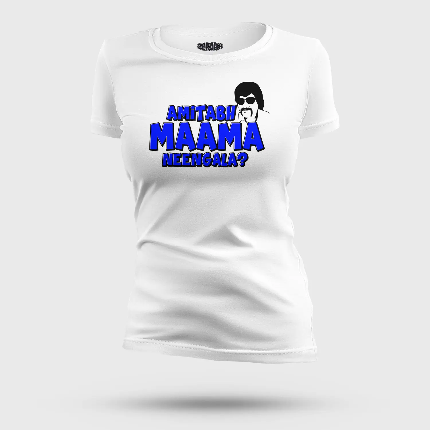 Amitabh Maama Neengala Women's T-Shirt in White Color