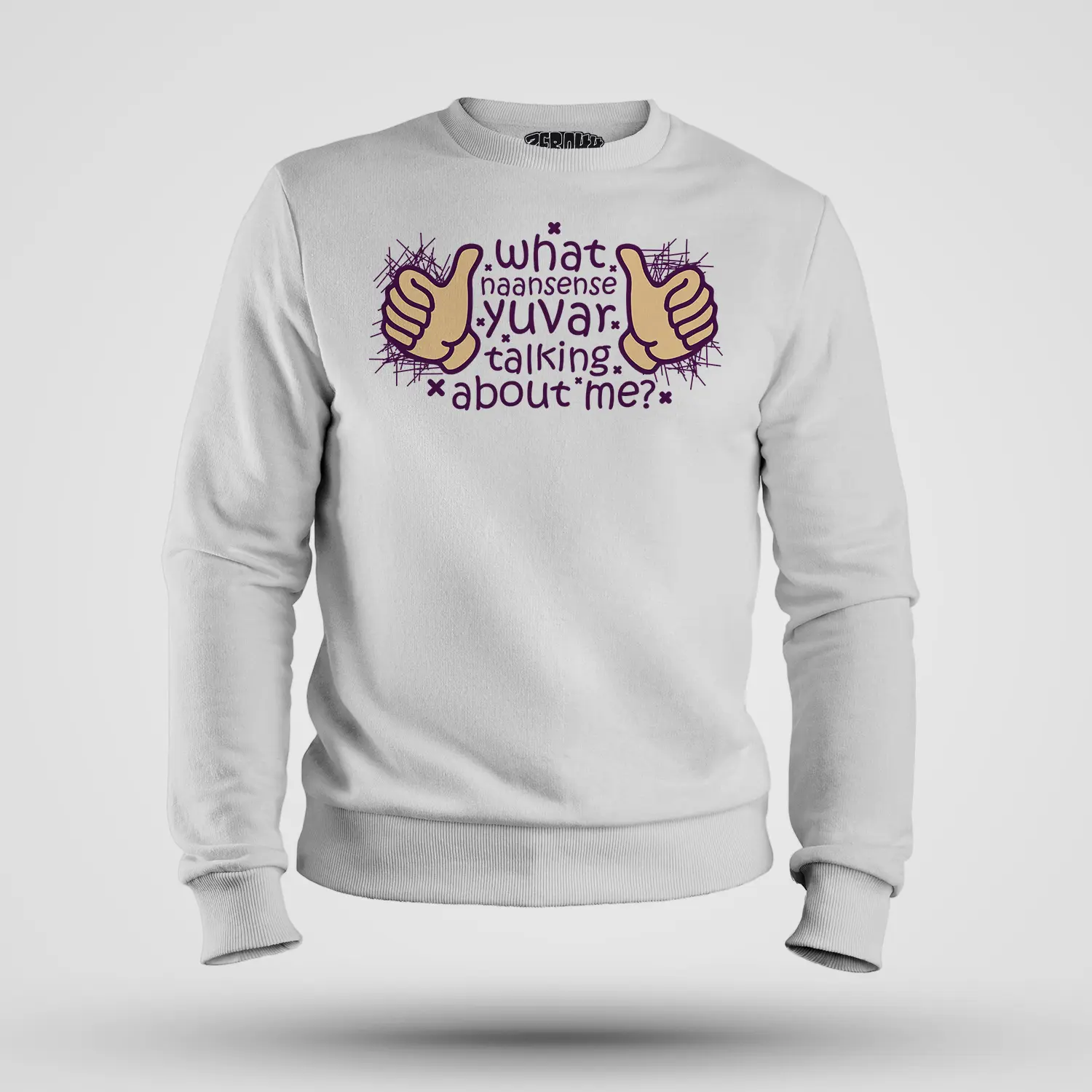 What Naansense Yuvar Talking Me Men/Unisex Sweatshirt in White Color