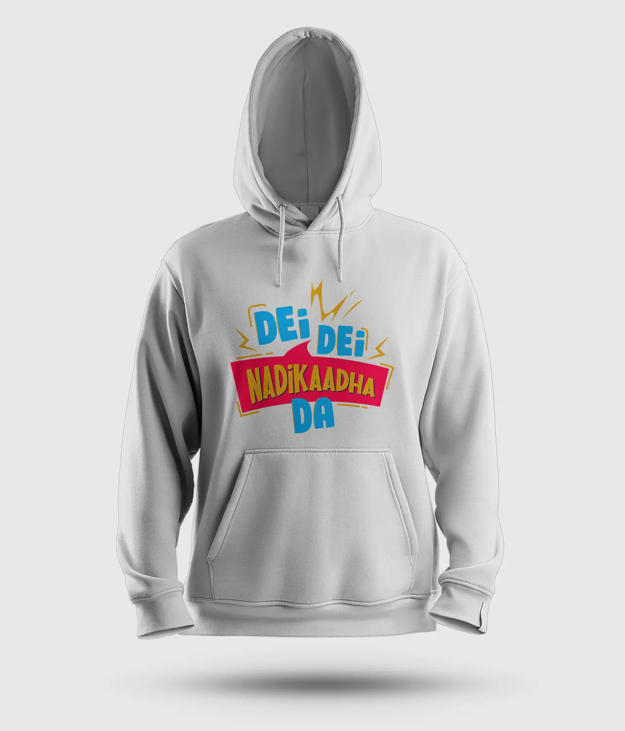 Dei Dei Nadikaadha Da Men/Unisex Hoodie in White Color