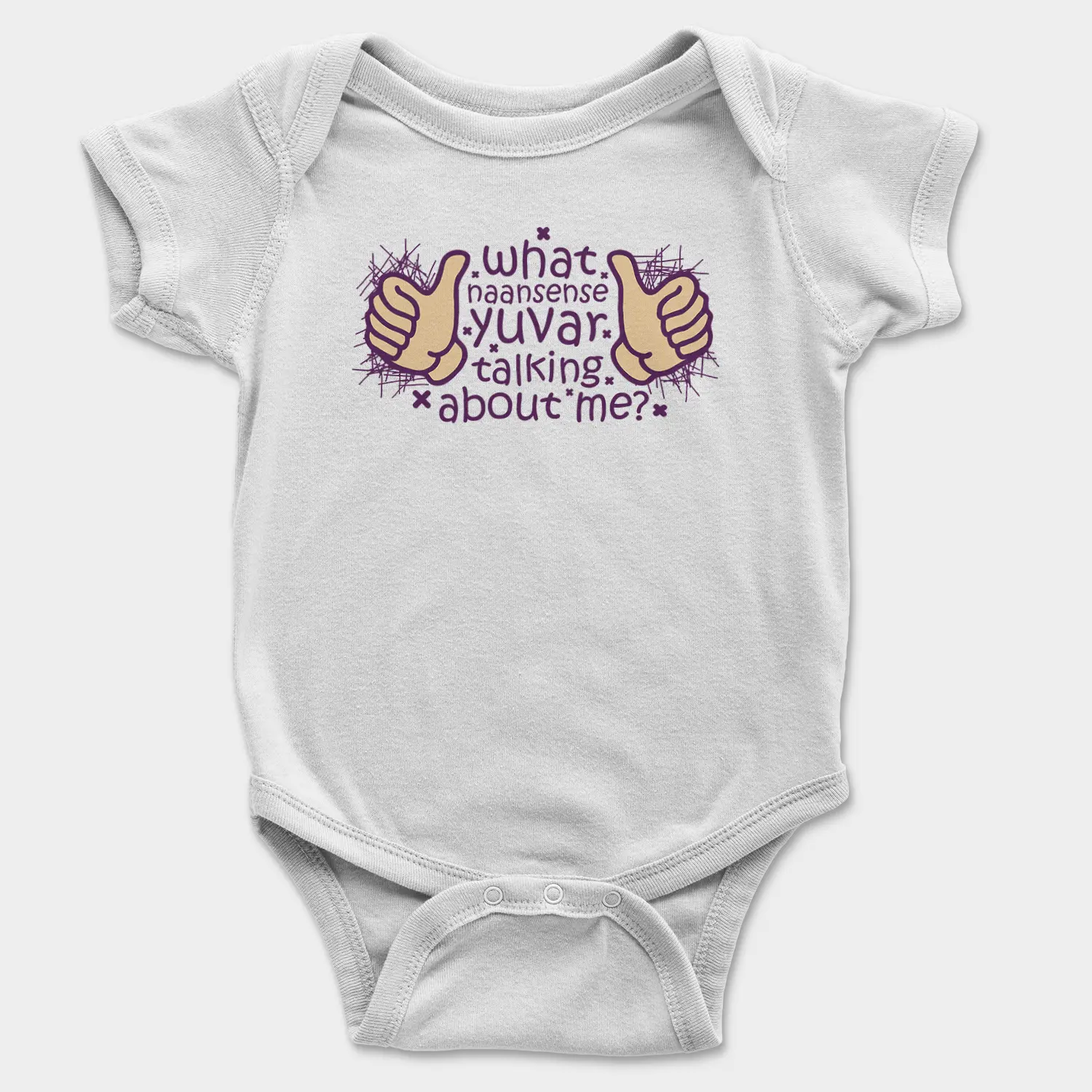 What Naansense Yuvar Talking Me Onesie/Romper in White Color