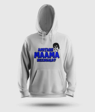 Amitabh Maama Neengala Men/Unisex Hoodie in White Color