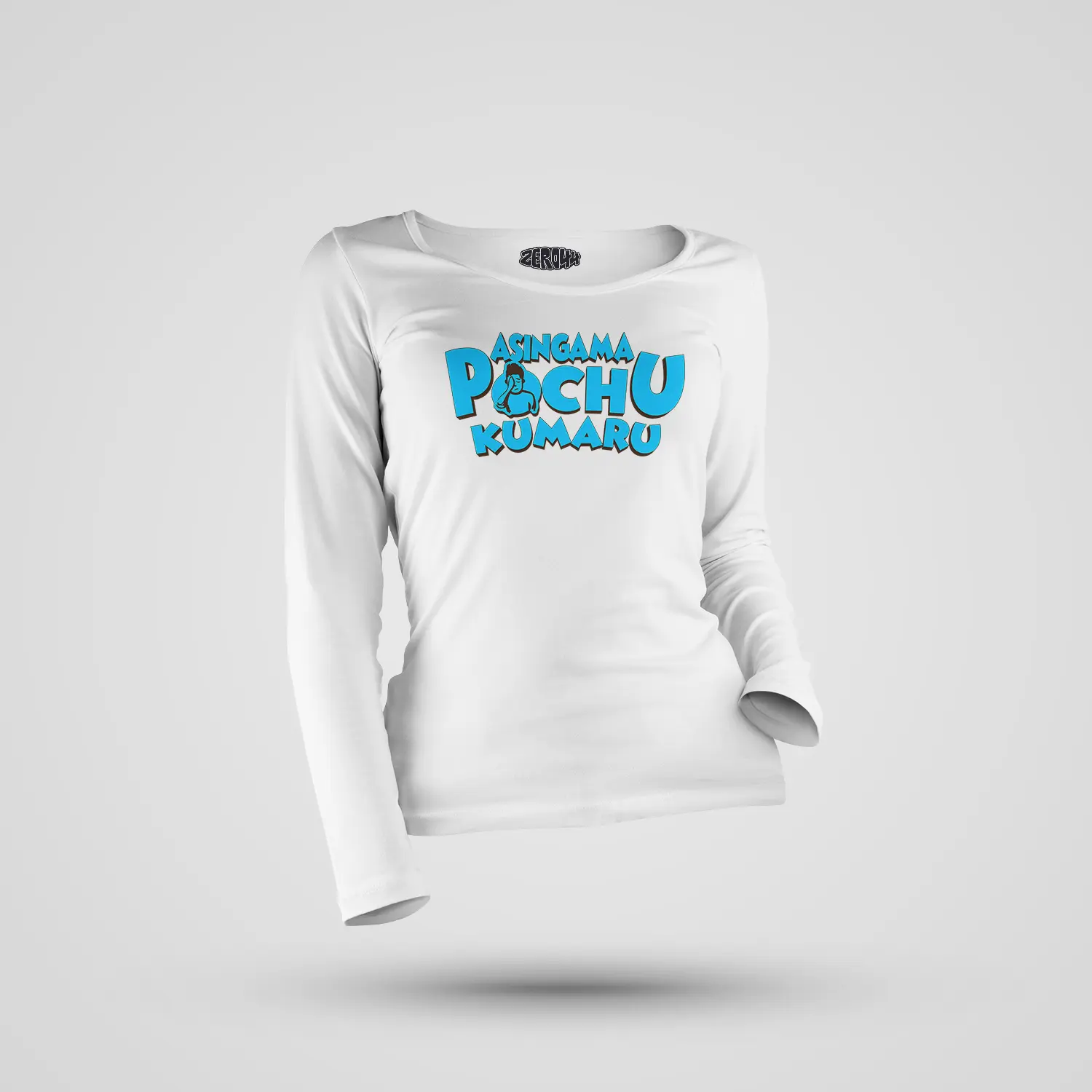 Asingama Pochu Kumaru Women's Long Sleeve T-Shirt in White Color