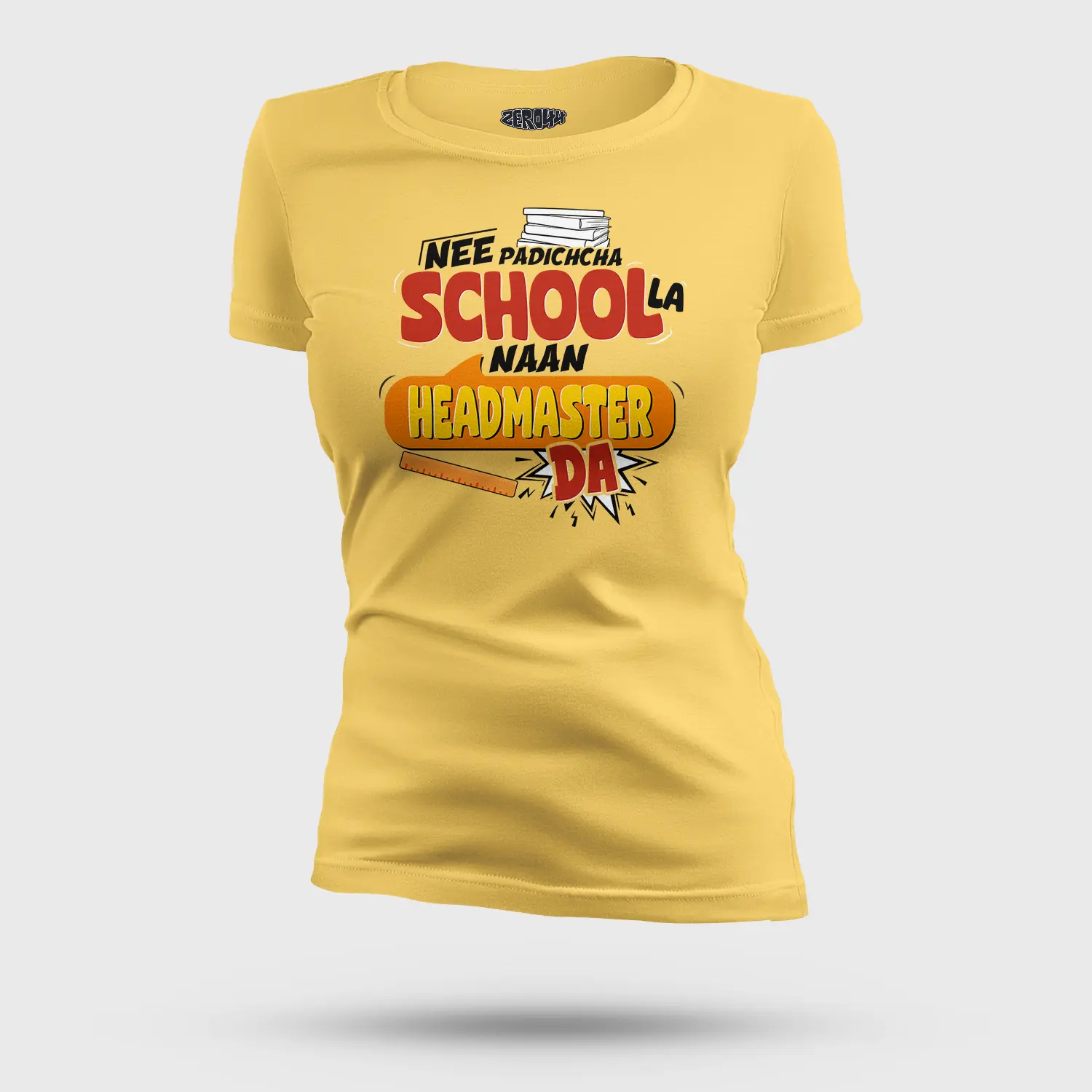 Nee Padicha School La Naan Headmaster Da Women's T-Shirt in Yellow Color