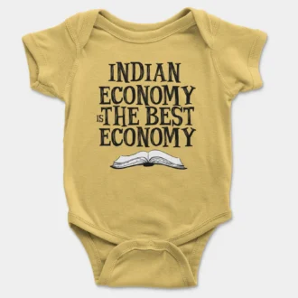 Indian Economy Is The Best Economy Onesie/Romper in Yellow Color