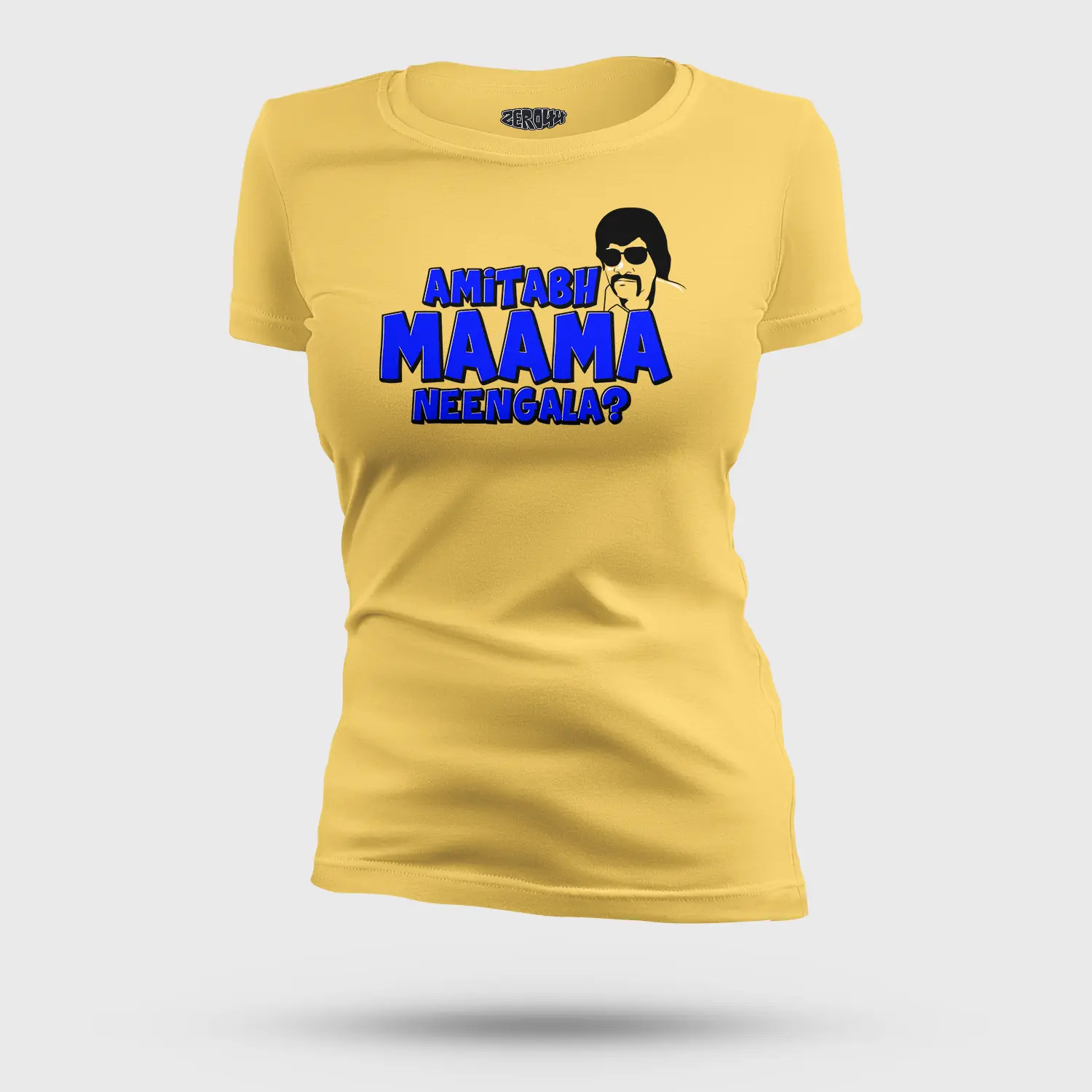 Amitabh Maama Neengala Women's T-Shirt in Yellow Color