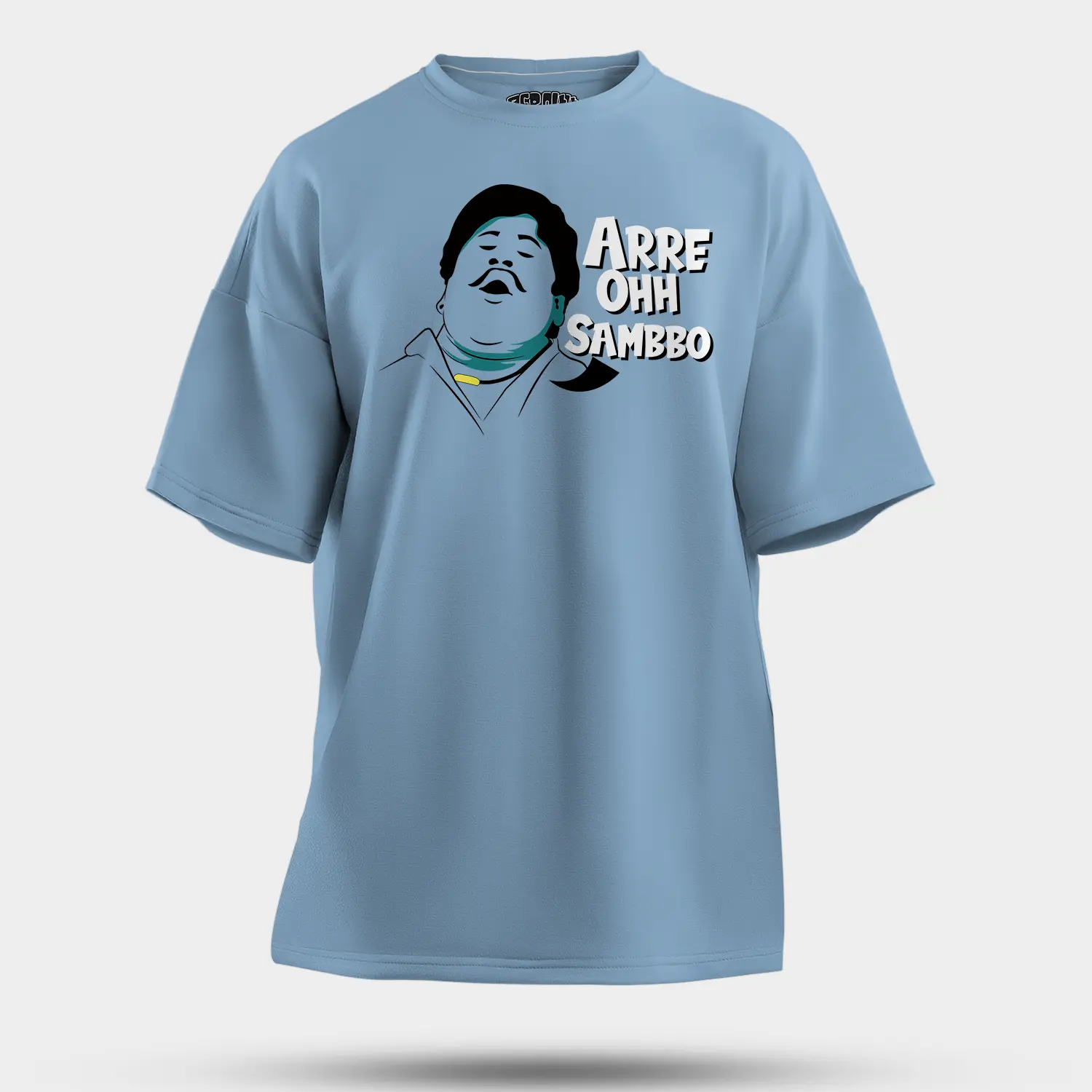 Arre Ohh Sambbo Men/Unisex Oversized T-Shirt in Baby Blue Color