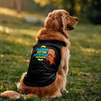 Vandan Suttan Seththan Repeattu Dog Tank in Black Color