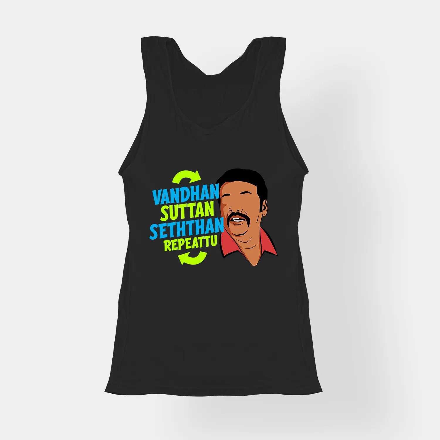 Vandan Suttan Seththan Repeattu Women's Tank Top in Black Color