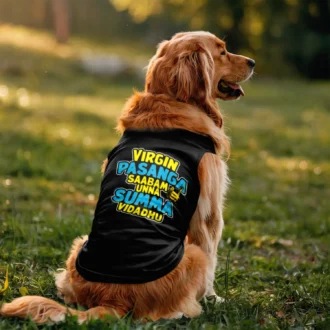 Virgin Pasanga Saabam Unna Summa Vidadhu Dog Tank in Black Color