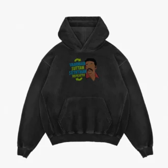 Vandan Suttan Seththan Repeattu Men/Unisex Acid Wash Hoodie in Black Color
