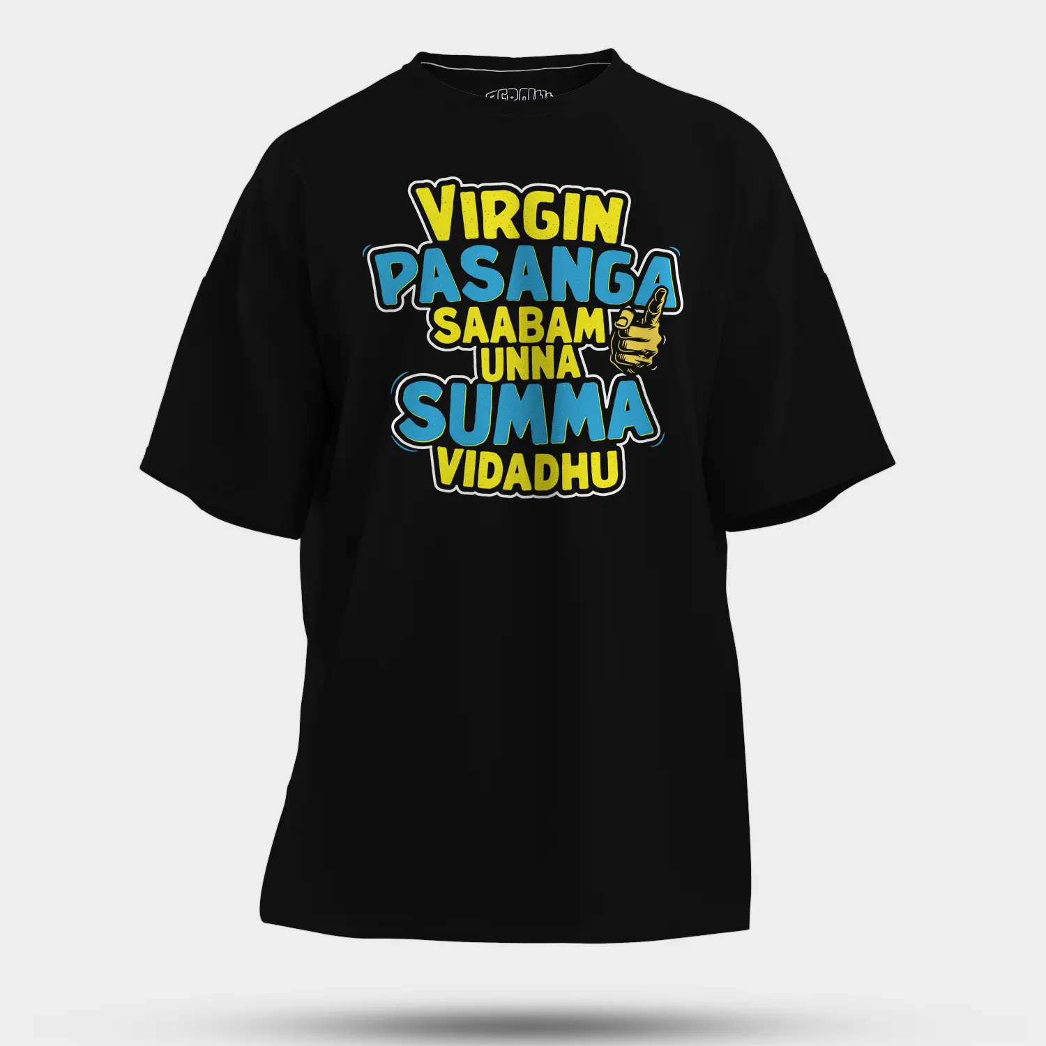 Virgin Pasanga Saabam Unna Summa Vidadhu Men/Unisex Oversized T-Shirt in Black Color