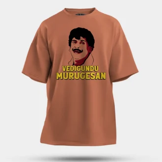 Vedigundu Murugesan Men/Unisex Oversized T-Shirt in Coral Color