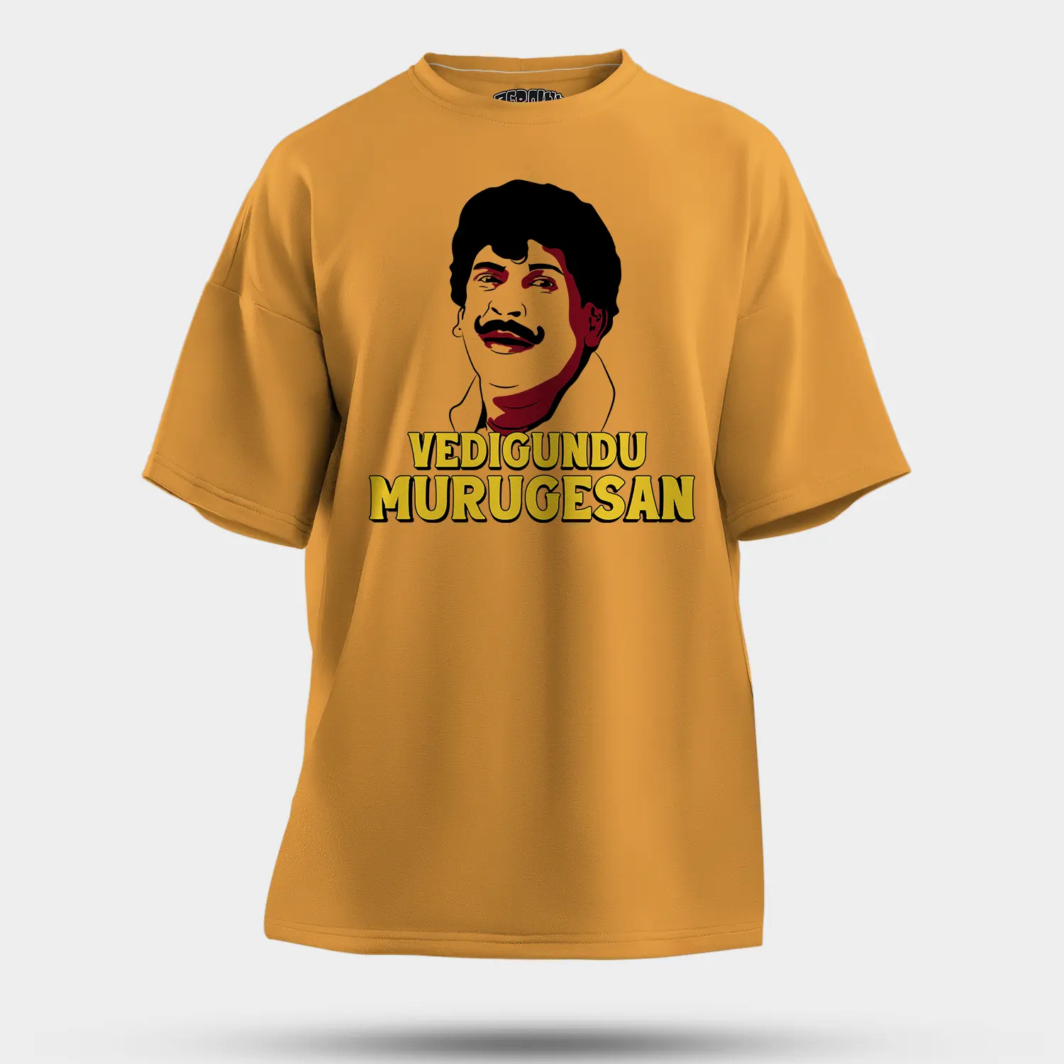 Vedigundu Murugesan Men/Unisex Oversized T-Shirt in Golden Yellow Color