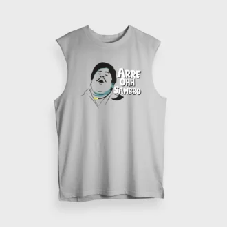 Arre Ohh Sambbo Men/Unisex Tank Top in Grey Melange Color