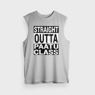 Straight Outta Paatu Class Men/Unisex Tank Top in Grey Melange Color