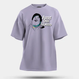 Arre Ohh Sambbo Men/Unisex Oversized T-Shirt in Lavender Color