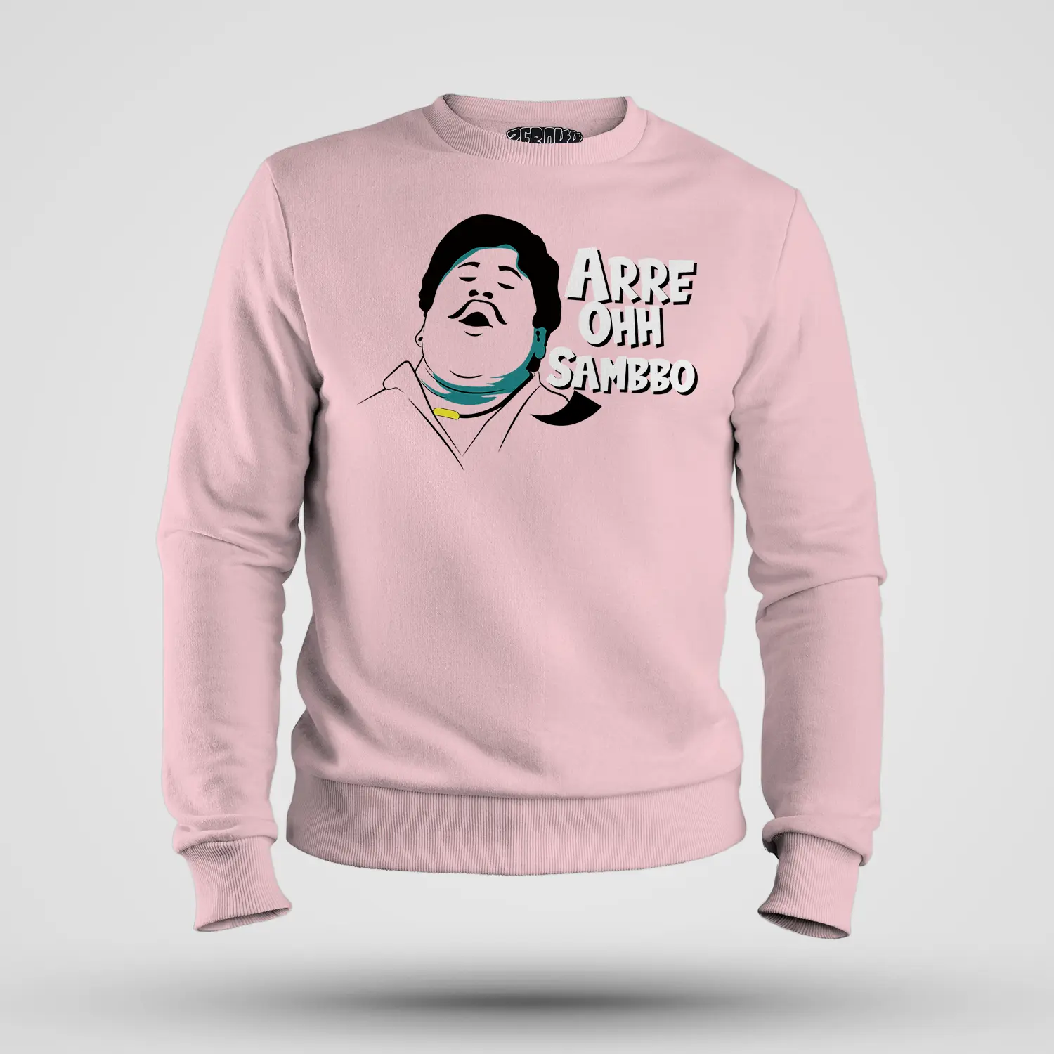 Arre Ohh Sambbo Men/Unisex Sweatshirt in Light Baby Pink Color