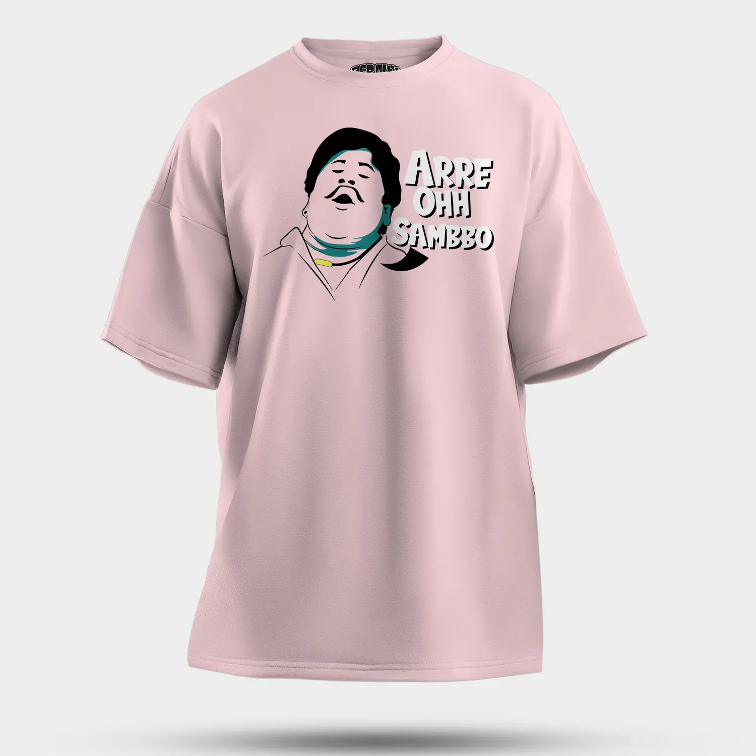 Arre Ohh Sambbo Men/Unisex Oversized T-Shirt in Light Baby Pink Color