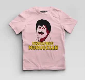 Vedigundu Murugesan Boys Round Neck T-Shirt in Light Baby Pink Color
