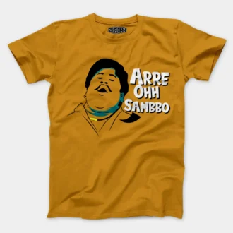 Arre Ohh Sambbo Men/Unisex T-Shirt in Mustard Yellow Color