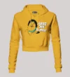Arre Ohh Sambbo Women's Crop Hoodies in Mustard Yellow Color