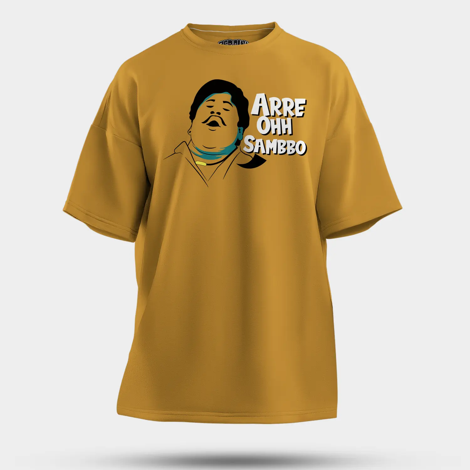 Arre Ohh Sambbo Men/Unisex Oversized T-Shirt in Mustard Yellow Color