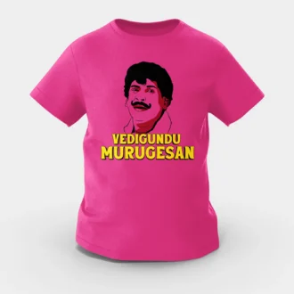 Vedigundu Murugesan Girls Round Neck T-Shirt in Pink Color
