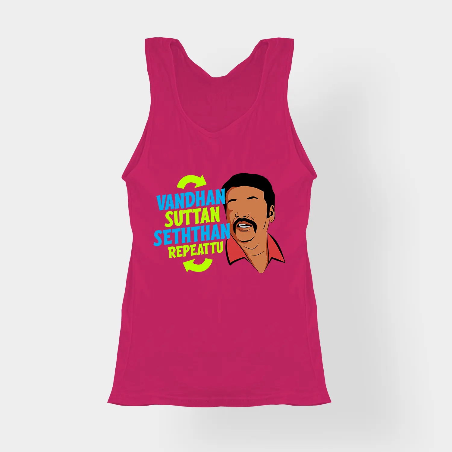 Vandan Suttan Seththan Repeattu Women's Tank Top in Pink Color