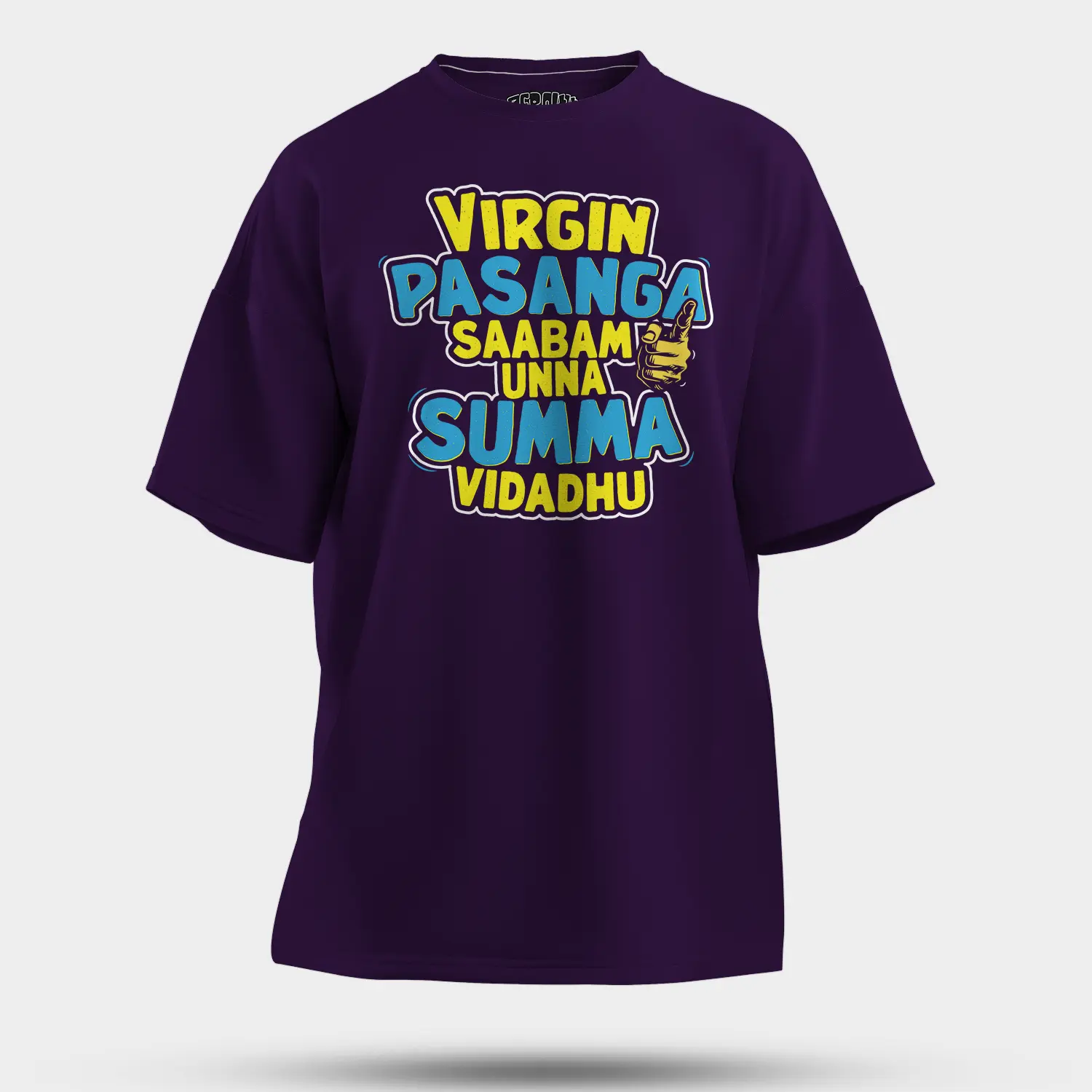 Virgin Pasanga Saabam Unna Summa Vidadhu Men/Unisex Oversized T-Shirt in Purple Color