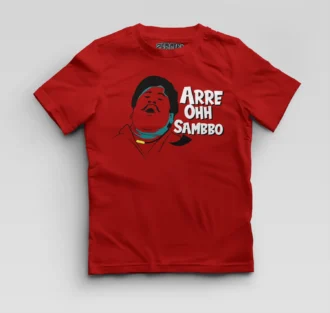 Arre Ohh Sambbo Boys Round Neck T-Shirt in Red Color