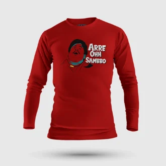 Arre Ohh Sambbo Men/Unisex Long Sleeve T-Shirt in Red Color