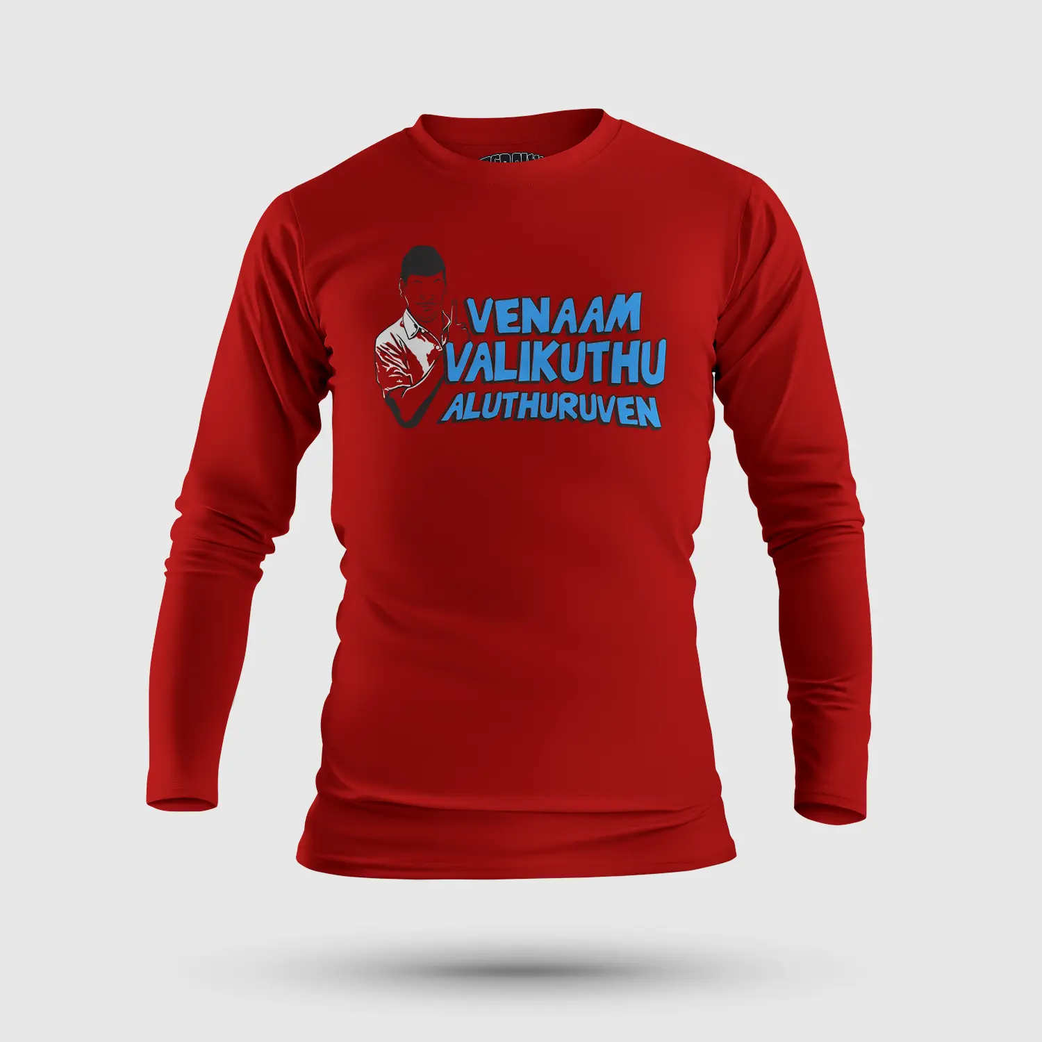 Venaam Valikuthu Aluthuruven Men/Unisex Long Sleeve T-Shirt in Red Color