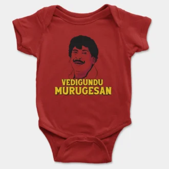 Vedigundu Murugesan Onesie/Romper in Red Color