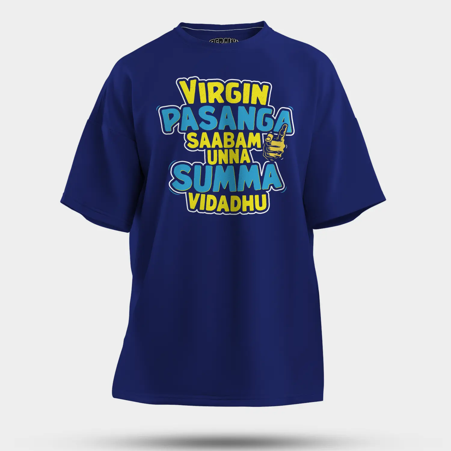 Virgin Pasanga Saabam Unna Summa Vidadhu Men/Unisex Oversized T-Shirt in Royal Blue Color
